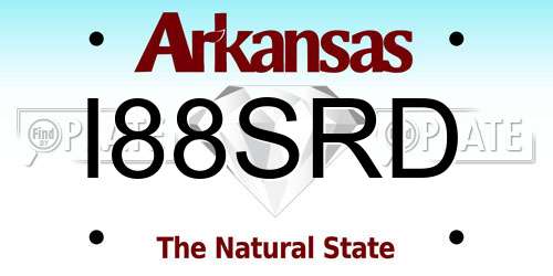 I88SRD Arkansas License Plate