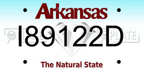 I89122D Arkansas License Plate