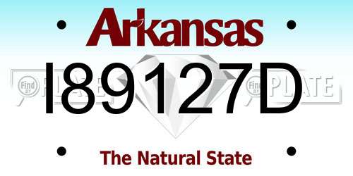 I89127D Arkansas License Plate