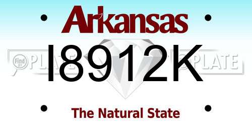 I8912K Arkansas License Plate