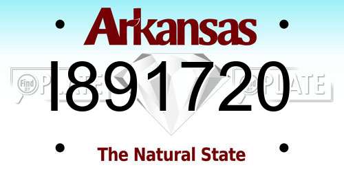 I891720 Arkansas License Plate
