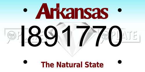 I891770 Arkansas License Plate