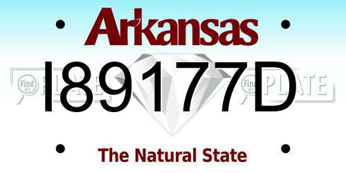 I89177D Arkansas License Plate