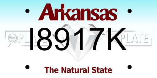 I8917K Arkansas License Plate