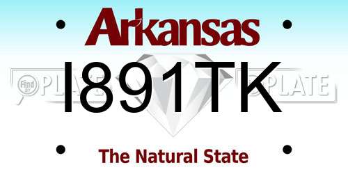 I891TK Arkansas License Plate