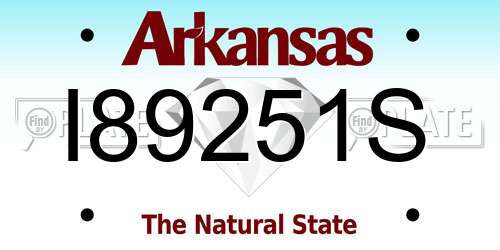 I89251S Arkansas License Plate