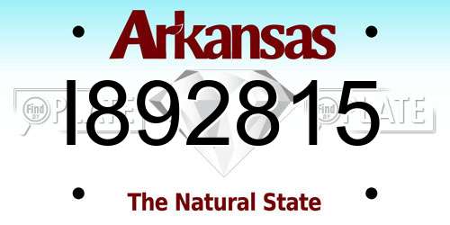 I892815 Arkansas License Plate
