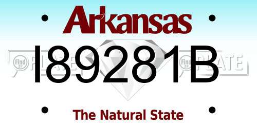 I89281B Arkansas License Plate