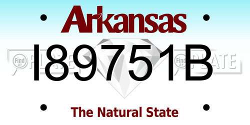 I89751B Arkansas License Plate