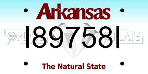 I89758I Arkansas License Plate
