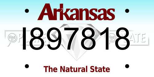 I897818 Arkansas License Plate