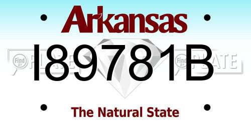 I89781B Arkansas License Plate