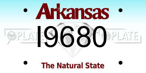 I9680 Arkansas License Plate