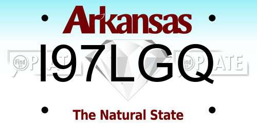 I97LGQ Arkansas License Plate