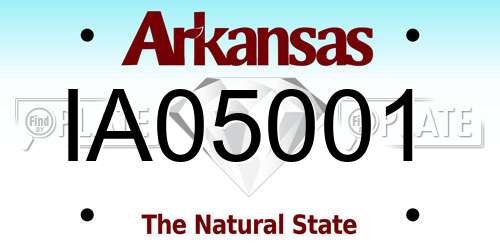 IA05001 Arkansas License Plate