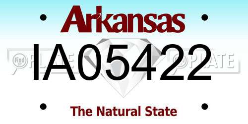IA05422 Arkansas License Plate