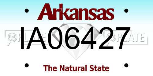 IA06427 Arkansas License Plate