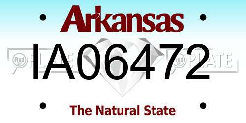 IA06472 Arkansas License Plate