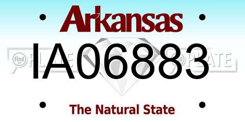 IA06883 Arkansas License Plate