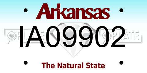 IA09902 Arkansas License Plate