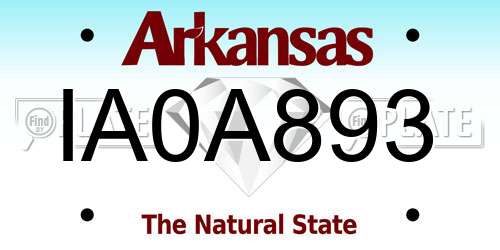 IA0A893 Arkansas License Plate