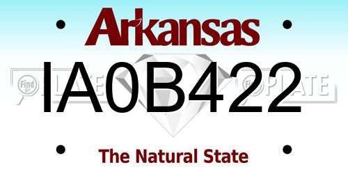 IA0B422 Arkansas License Plate