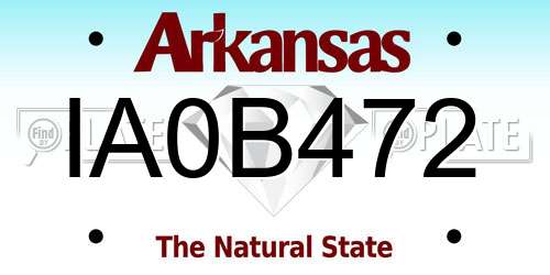 IA0B472 Arkansas License Plate
