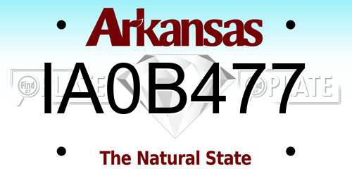 IA0B477 Arkansas License Plate