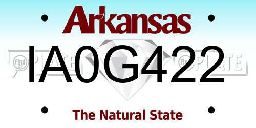 IA0G422 Arkansas License Plate