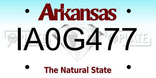 IA0G477 Arkansas License Plate