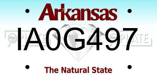 IA0G497 Arkansas License Plate