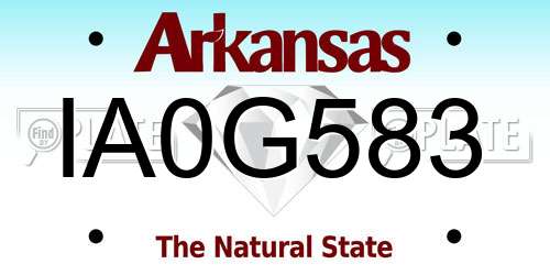 IA0G583 Arkansas License Plate