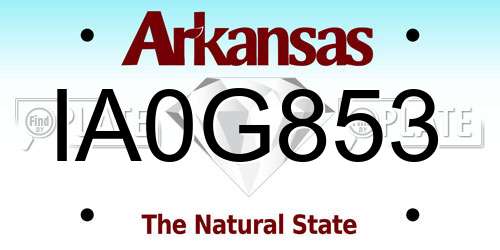 IA0G853 Arkansas License Plate