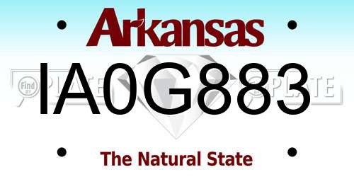 IA0G883 Arkansas License Plate