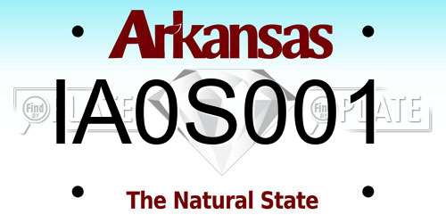 IA0S001 Arkansas License Plate