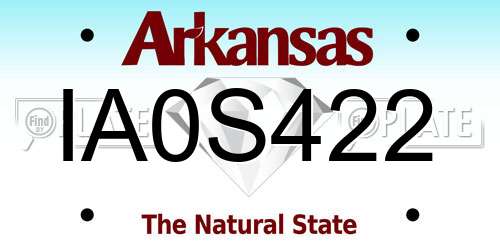 IA0S422 Arkansas License Plate
