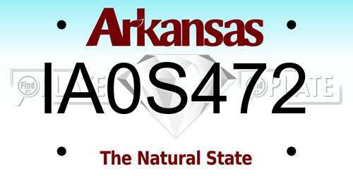 IA0S472 Arkansas License Plate