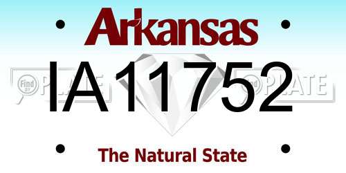 IA11752 Arkansas License Plate