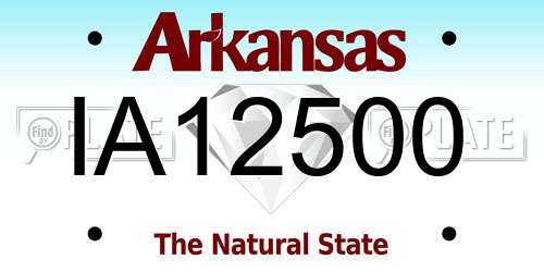 IA12500 Arkansas License Plate