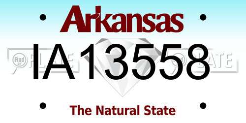 IA13558 Arkansas License Plate
