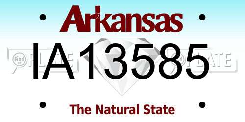 IA13585 Arkansas License Plate