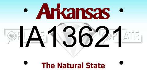 IA13621 Arkansas License Plate
