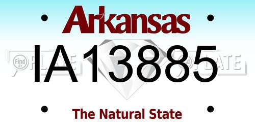 IA13885 Arkansas License Plate