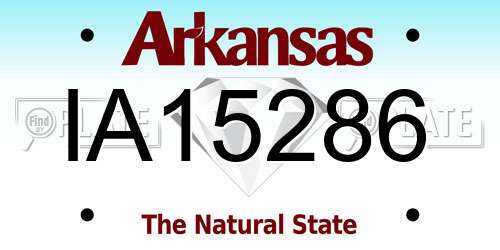 IA15286 Arkansas License Plate