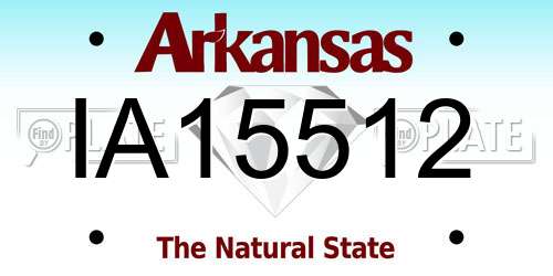 IA15512 Arkansas License Plate