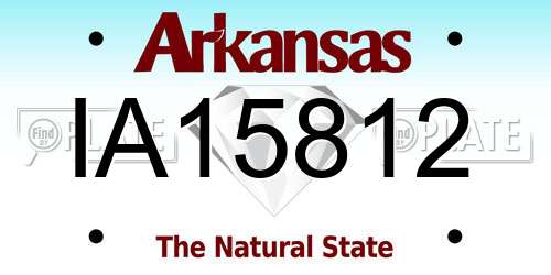 IA15812 Arkansas License Plate