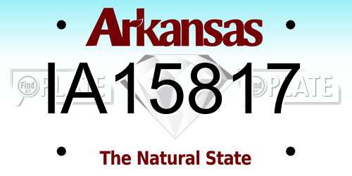 IA15817 Arkansas License Plate