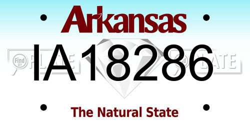 IA18286 Arkansas License Plate