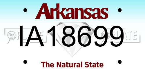 IA18699 Arkansas License Plate
