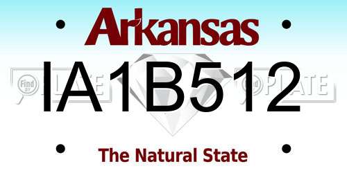 IA1B512 Arkansas License Plate
